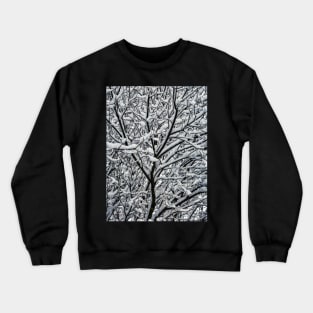 Snow Covered Winter Tree Branches Crewneck Sweatshirt